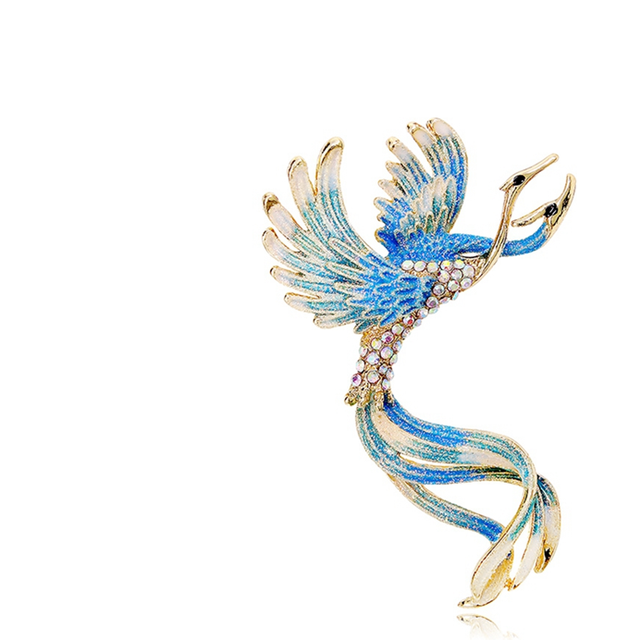 Enamel Phoenix Bird for Women Men Beauty Office Brooch Gifts B