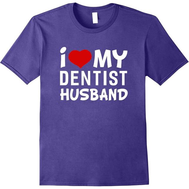 (XXXL) I Love My Dentist Husband T-shirt Women's Shirts-Father's Day