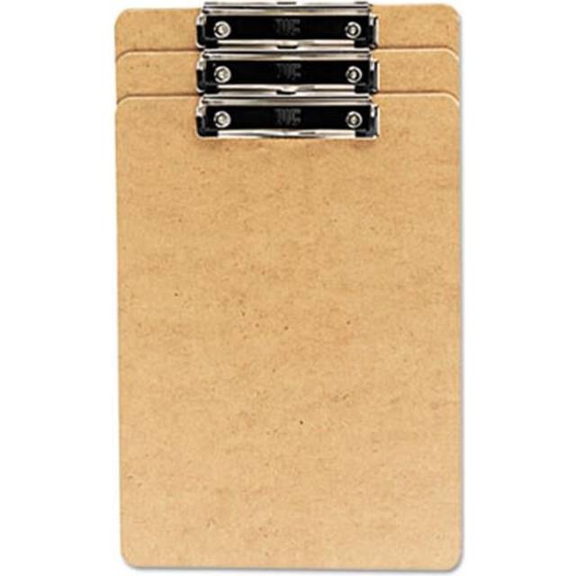 Universal  Recycled Clipboard- .5 in. Capacity- Holds 8.5w x 14h- Brown- 3-Pack