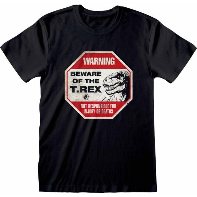 (L, Black/Red/White) Jurassic World: Dominion Unisex Adult Beware Of T-Rex T-Shirt