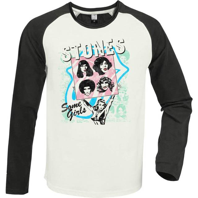 (XXL, Vintage White/Charcoal) Amplified Unisex Adult Some Girls The Rolling Stones T-Shirt