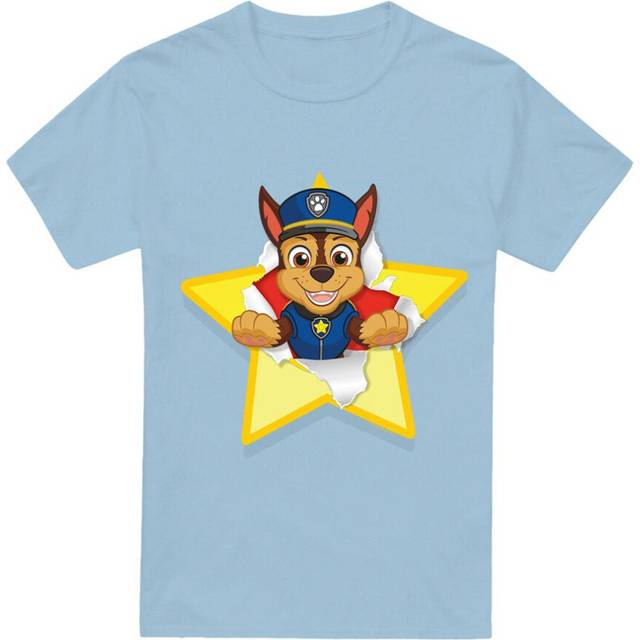 Paw Patrol Mens Chase Torn Star T-Shirt M ljusblå färg