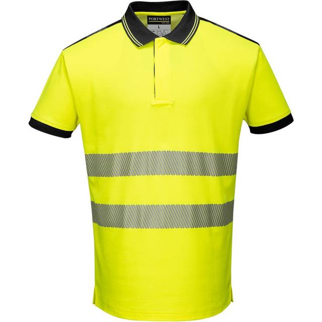 (3XL, Yellow/Black) Portwest Unisex Adult Hi-Vis Polo Shirt