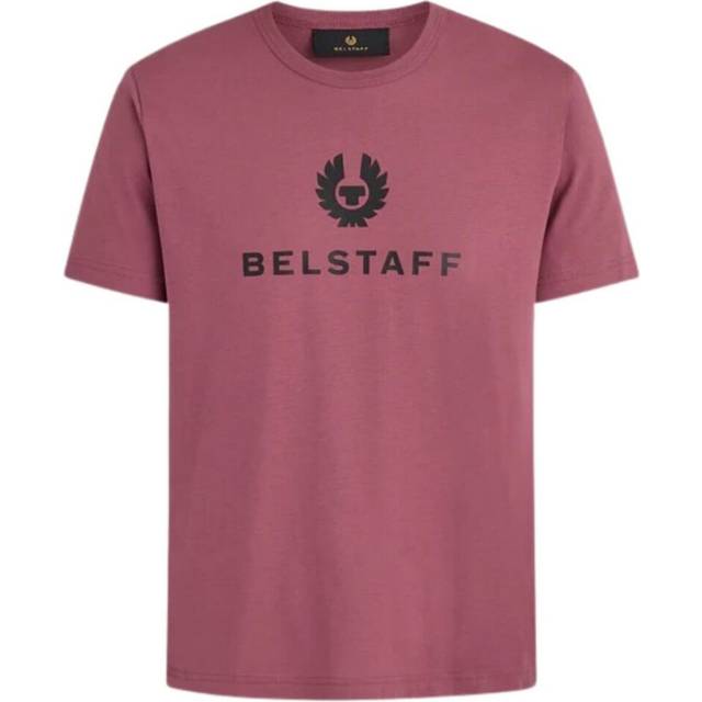 Belstaff Mens Signature Logo Mulberry T-Shirt - Red Cotton - Size Small