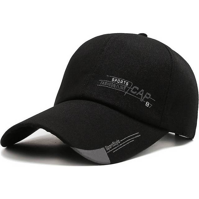 (Black, One size) New Men Women Baseball Cap Letter Print Dad Hat Adjustable Hip Hop Trucker Cap