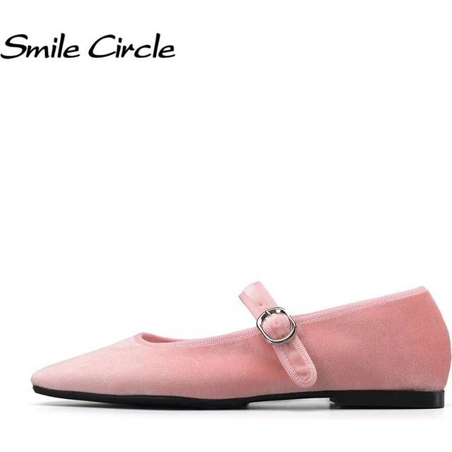 (pink, 39) Velvet Mary Jane Ballet Flats Women Shoes Leopard Print Comfortable Soft Round Toe Flat Shoes for Women