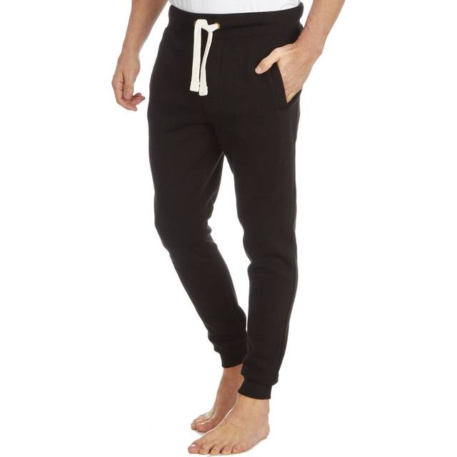 (Black, L) Mens Slim Fit Jog Pants Print Joggers Cuffed Lounging Pockets Size S-Xxl