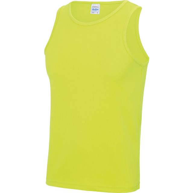 (Electric Yellow, S) AWDis Cool Mens Sporty Fit Running Sports Fitness Workout Sleeveless Vest Top