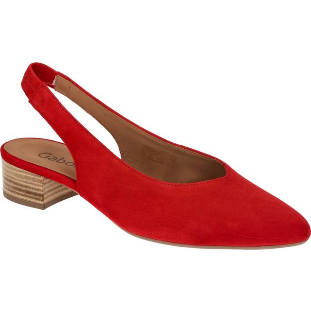 Gabor Mack Suede Slingback Court Shoes, Fire