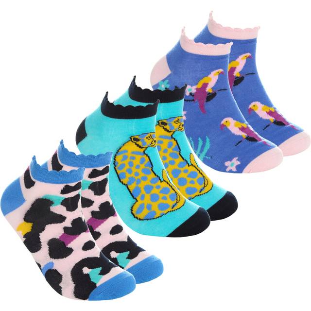 (3 Pairs - Leopard, 4-8) Ladies Womens Bamboo Socks Low Cut Trainers Liner Ankle Summer Purple Pink Grey Black  Summer Anti Bacterial Size 4 5 6 7 8