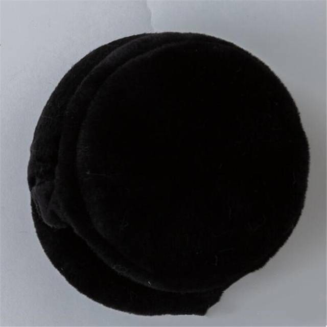 (E015 New Black) YGYEEG New Fur Solid Color Ladies Earmuffs Autumn And Winter Warm Comfortable