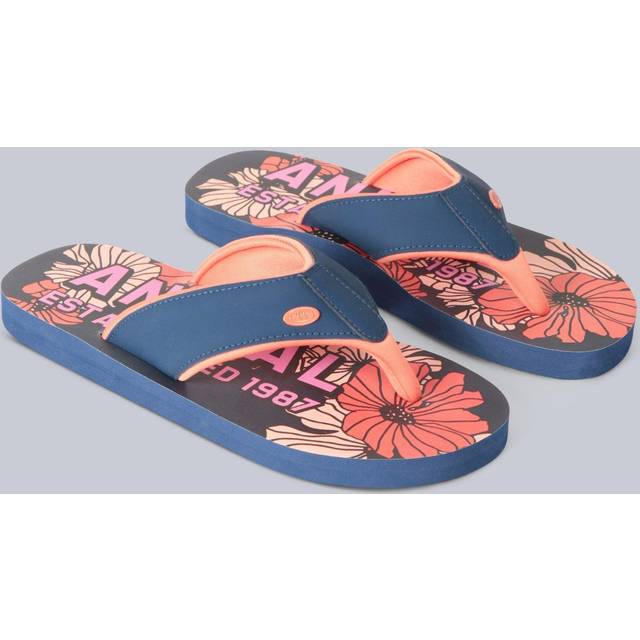 Animal Womens/Ladies Leaf Print Recycled Flip Flops 7 UK korall