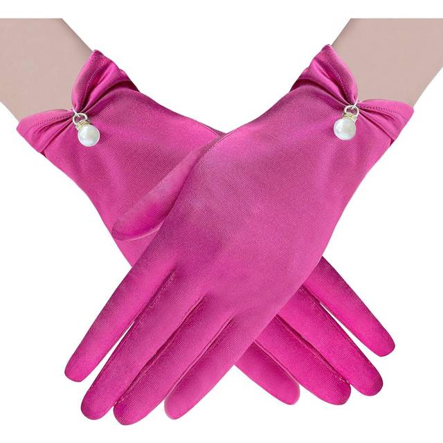 (Rose) Floral Lace Gloves for Bridal Elegant Short Lace Gloves Wrist Lace Gloves for Wedding Opera Dinner Party
