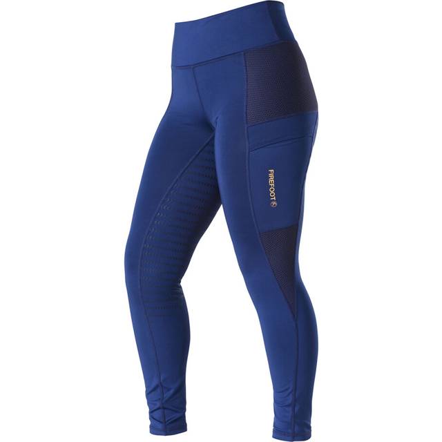 (26R, Navy/Orange) Firefoot Childrens/Kids Marsden Sticky Bum Horse Riding Tights