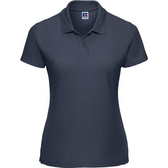 (10 UK, French Navy) Russell Womens/Ladies Classic Plain Polycotton Polo Shirt