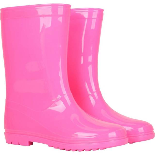 (12 UK Child, Bright Pink) Mountain Warehouse Childrens/Kids Plain Wellington Boots