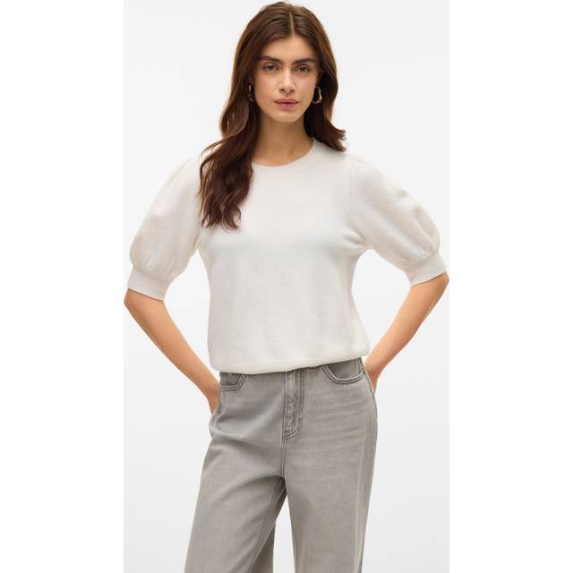 Vero Moda - Tröja vmDoffy 2/4 O-neck Pullover - Vit