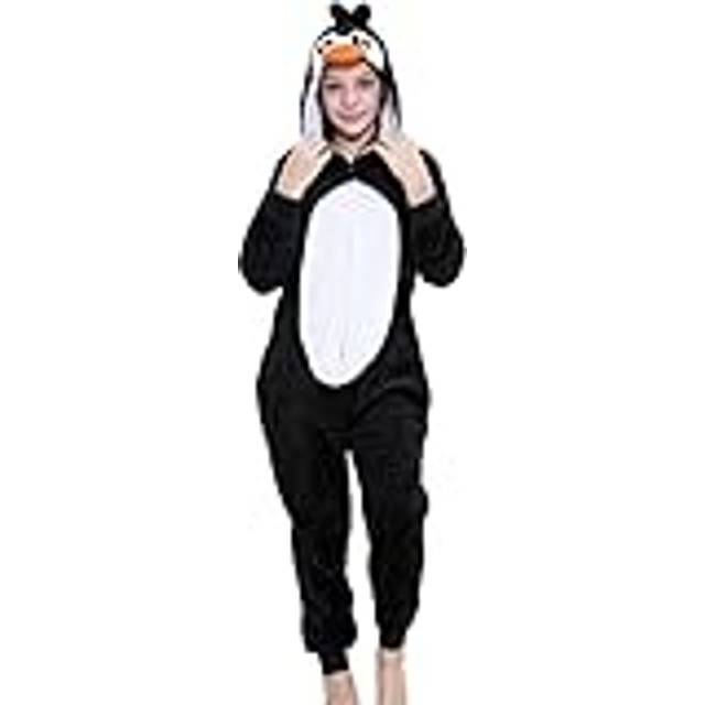 (9-10 Years, Penguin) Kids Unisex Animal Onesie Pyjamas Sleepsuit