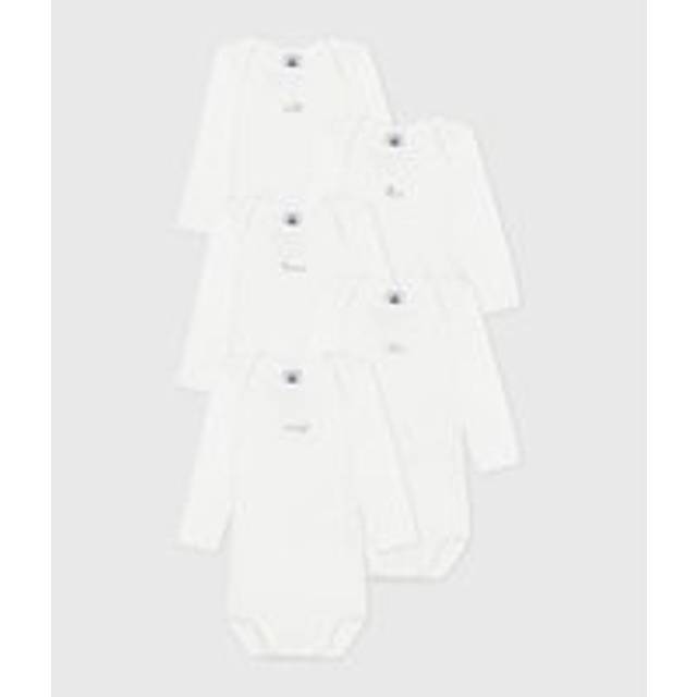 Pack of 5 Bodysuits with Long Sleeves - White - 18M (81CM)