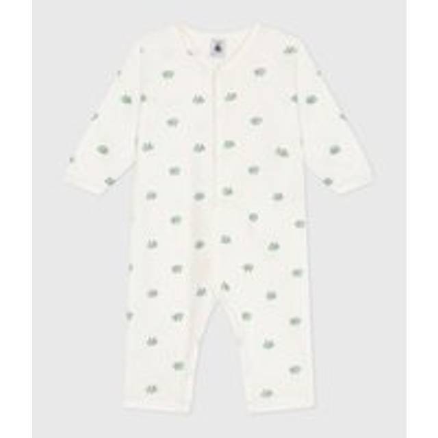 Frog Print Cotton Sleepsuit Without Feet - White - 2Y (86CM)