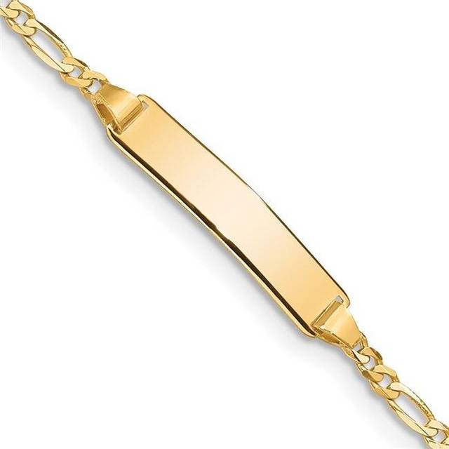 14K Yellow Gold Baby Figaro ID 5.5 in. Bracelet
