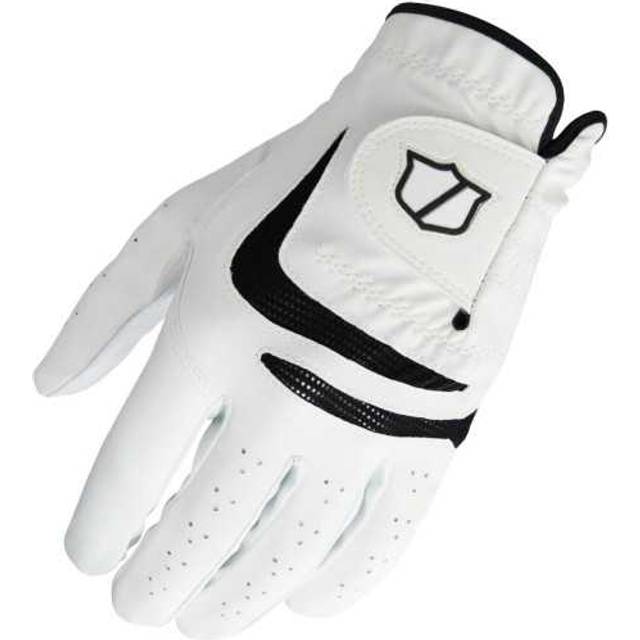 Wilson Grip Plus Cabretta Leather Golf Glove - White White / Right Handed Golfer / S