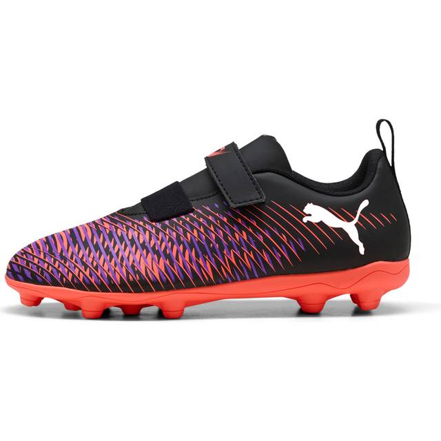 PUMA Future 8 Play V FG/AG Rb Football Boots Youth, Black/White/Glowing Red, size 3 (3)