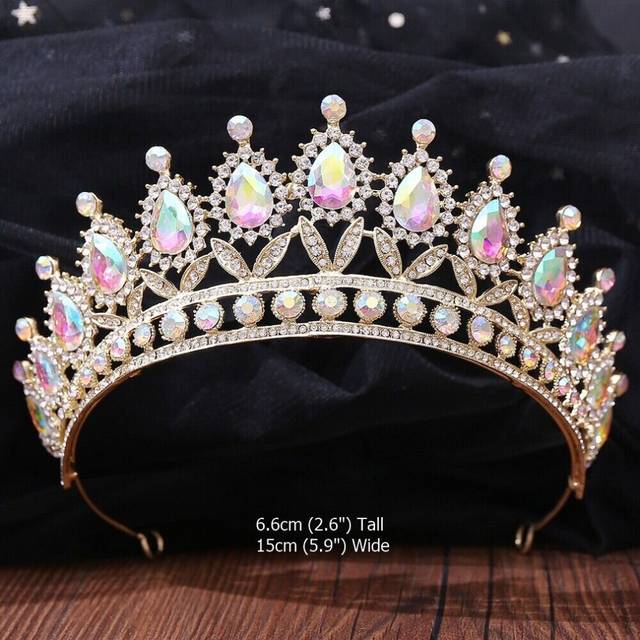 AB Crystal Silver Gold Queen Princess Wedding Tiara Crown 12 Styles For Women