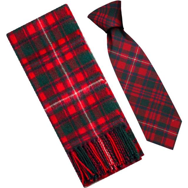 MacKenzie Modern Tartan Plaid Lambswool Scarf & Tie Gift Set