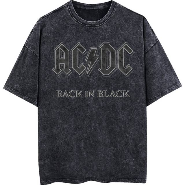 (M) ACDC Vintage T-shirt Unisex Back in Black Album Band Black Top