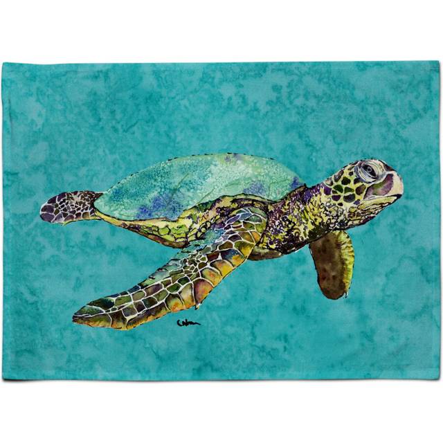 """""Caroline's Treasures 8659PLMT Turtle Swimming Fabric Placemat  Multicolor"""""