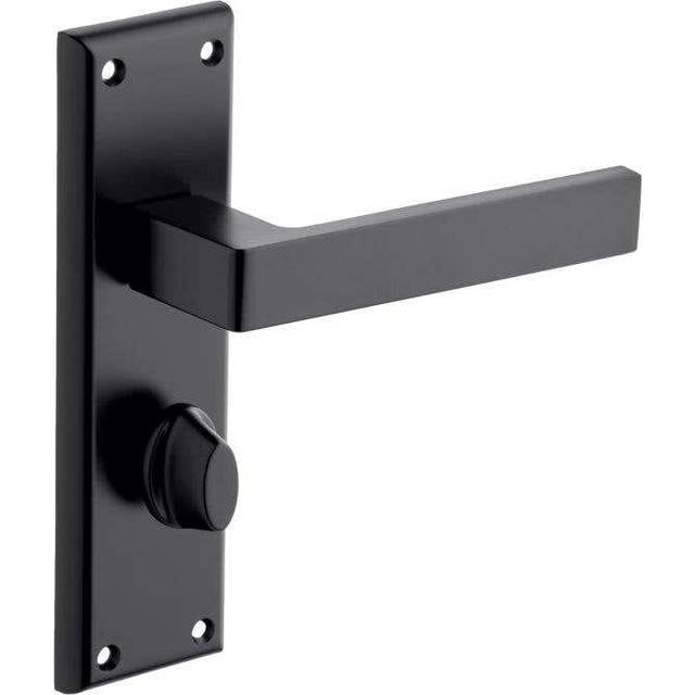 Balmoral Lever Lock Bathroom Door Handle - Matte Black - Internal - Designer Levers