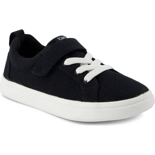 TOMS Kids Cruz Double Strap Trainer - Heritage Canvas Sneaker in Black, Size 3.5