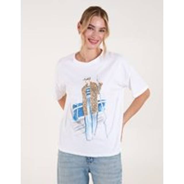 Sequin Cruise T-Shirt - S/M / WHITE