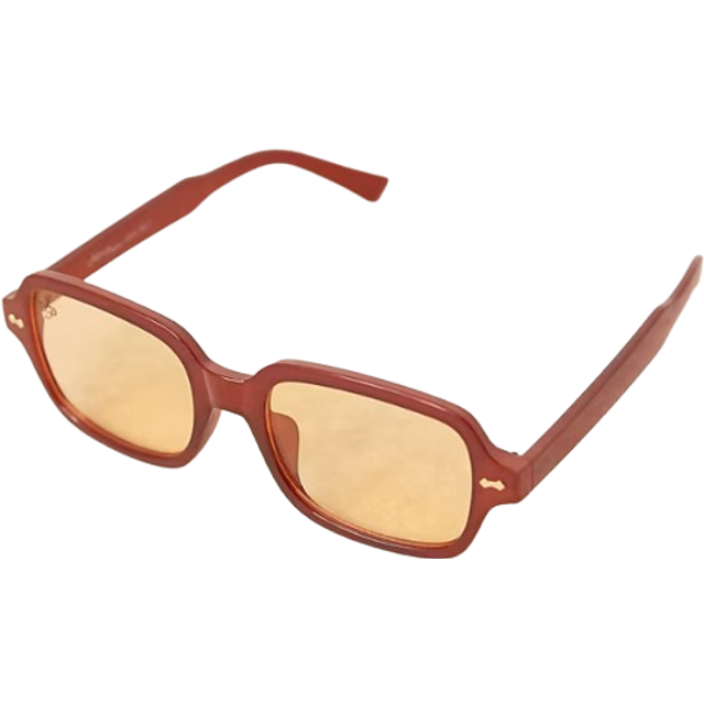Jeepers Peepers – Orange, fyrkantiga solglasögon-Brun