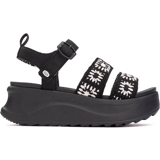 Delray Buckle Cottage Crochet - Black/White - 6