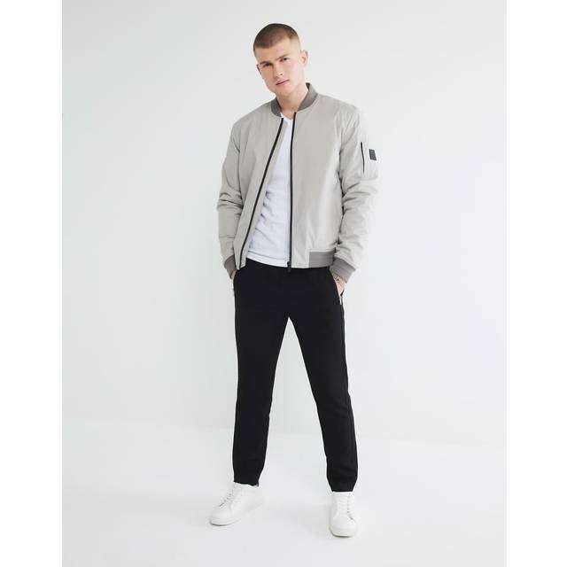 Mens River Island Black Textured Smart Joggers - 34R