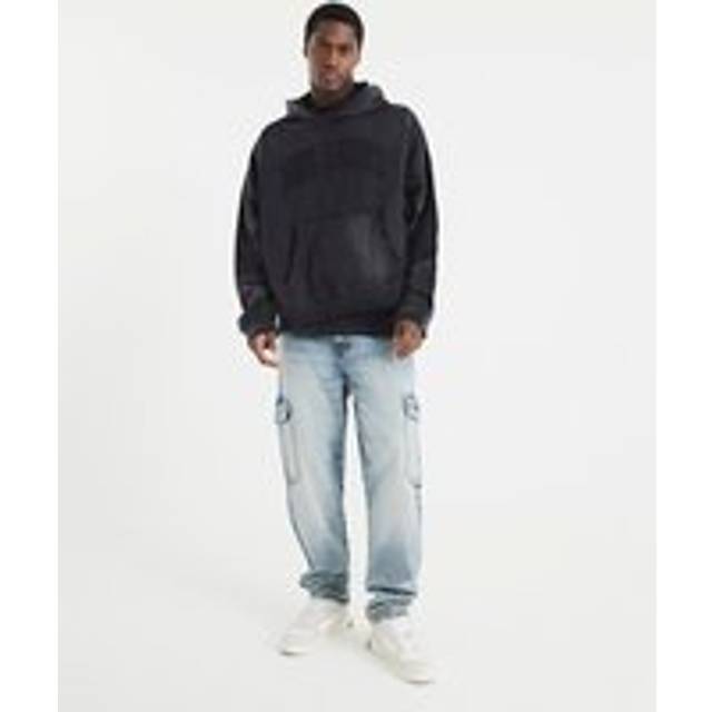 Mens River Island Blue Denim Cargo Relaxed Jeans - 34L