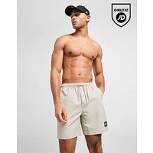 Fred Perry Badge Swim Shorts - Stone - Mens - L