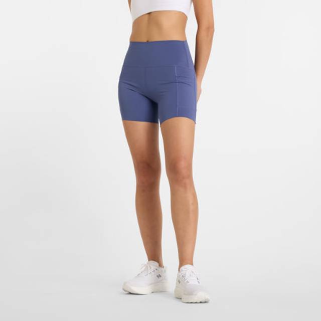 NEW BALANCE Nb Sleek Pocket High Rise Short 6" |Lila |S