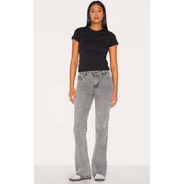 Tall Washed Grey Slim Fit Low Rise Flared Jeans, Washed Grey - 12