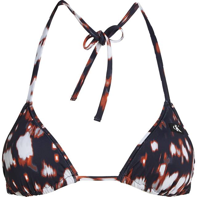 Calvin Klein String Tie Triangle Bikini Top - Multi, Multi, Size Xs, Women - Print - XS