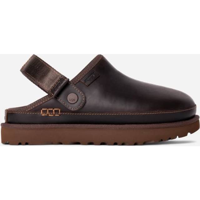 UGG Womens Goldenstar Leather Regen Clogs Ironwood Brown, 4