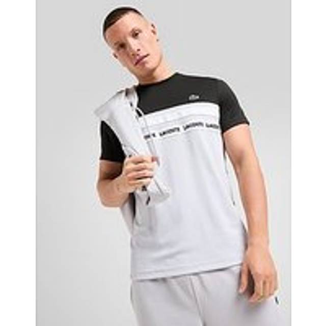 Lacoste Colour Block Tape T-Shirt - Black - Mens - 7/XXL