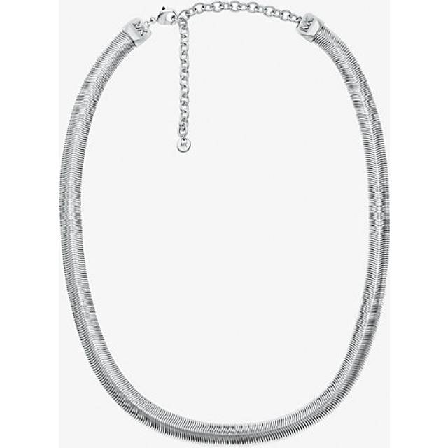 MK Precious Metal-Plated Brass Tubogas Snake Chain Necklace - Silver - Michael Kors