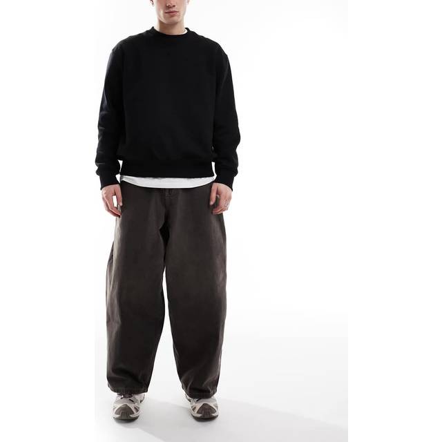 ASOS DESIGN – Svarta, tvättade, baggy jeans i oversize-Svart/a