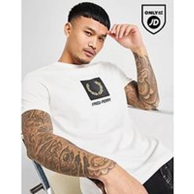 Fred Perry Stack T-Shirt - White - Mens - XL