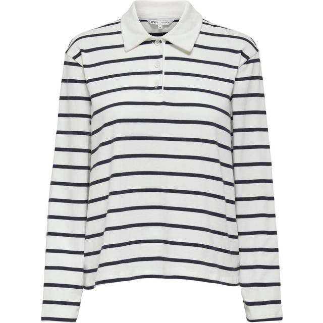 ONLY Onlsira L/S Polo JRS Dam Långärmade Pikétröjor Stl. S - Från Magasin - Night Sky/cd Stripes (S)