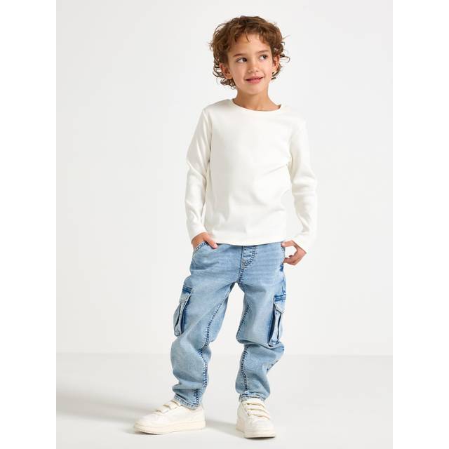 LINDEX Trousers Denim Wilmer Jersey C |Blå |122