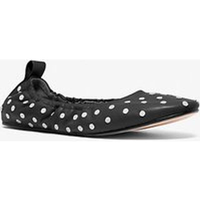 MK Amy Studded Leather Ballet Flat - Black - Michael Kors - UK 5.5